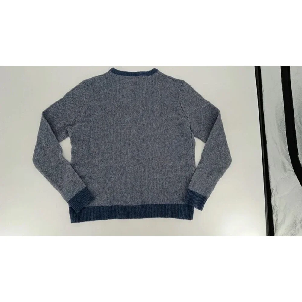 J.Crew XL 100% Lambswool Sweater Blue Gray Textured Knit Dolman Boatneck